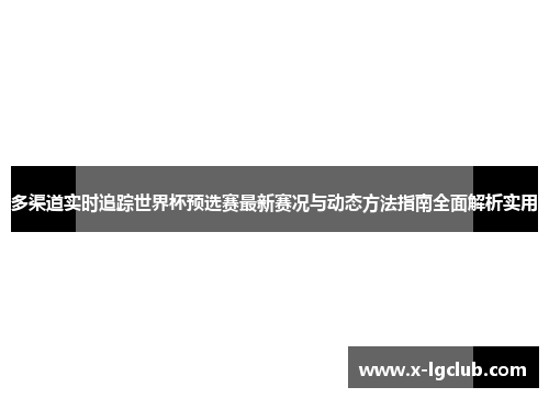 多渠道实时追踪世界杯预选赛最新赛况与动态方法指南全面解析实用